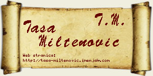 Tasa Miltenović vizit kartica